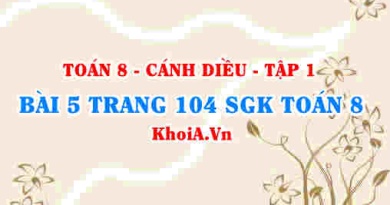 Bài 5 trang 104 SGK Toán 8 tập 1 Cánh Diều